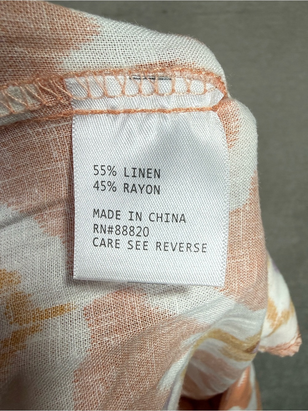 Christian Siriano Linen Rayon Wide Leg Pants Ikat Print Peach Purple Size L - Picture 6 of 10